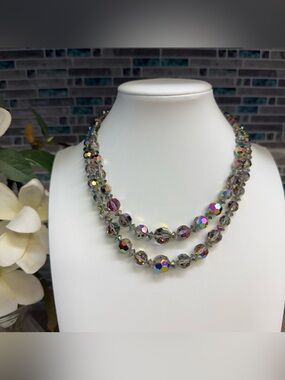 Vintage Aurora Borealis Beaded Necklace